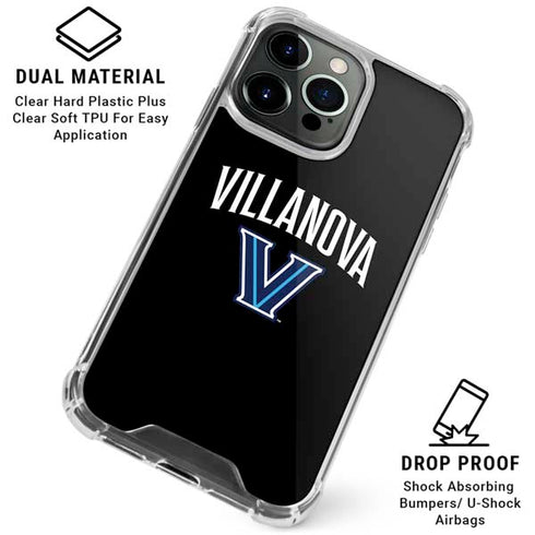 Villanova University V Black iPhone 15 Pro Clear Case
